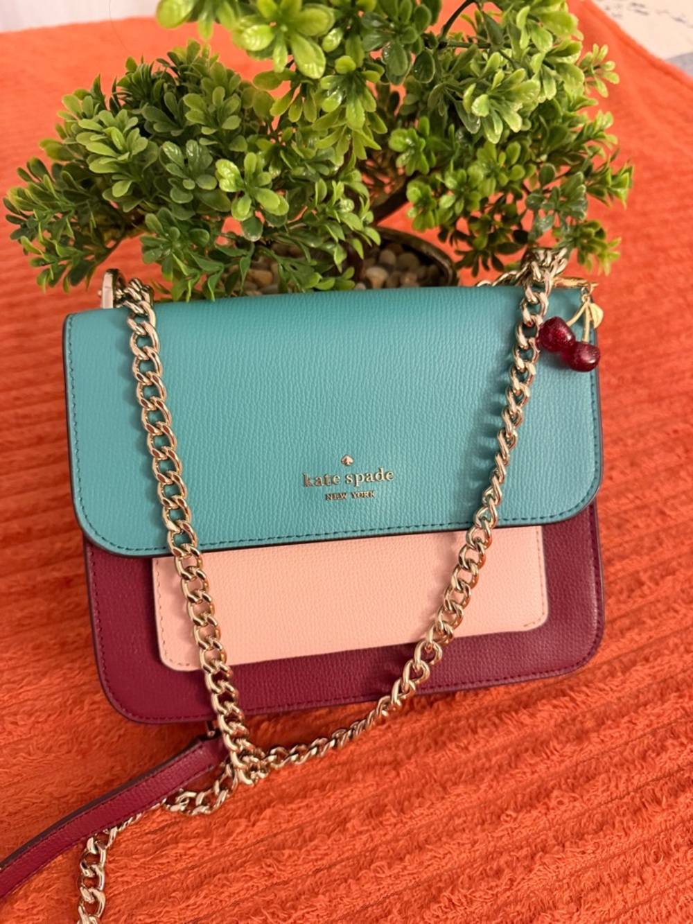 kate spade Colorblock Crossbody in Teal, Pink & Burgundy - Picture 3 of 16